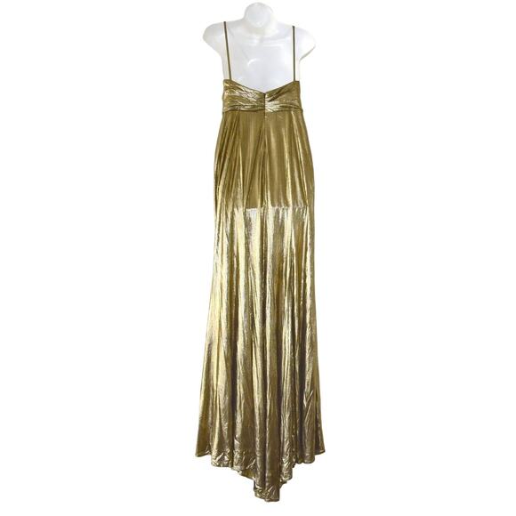 C0 NWT IEENA FOR MAC DUGGAL Metallic Spaghetti Strap Gown Dress Size 10 $338 - Picture 4 of 10